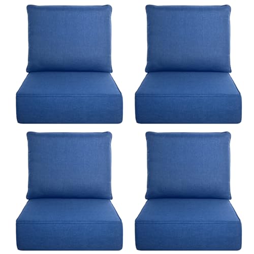 Image of Luxury Outdoor Seat Cushion Set-22 x 24 x 6 Inch Outdoor Chair Cushions with Water Resistant & Removable Cover Outdoor Cushions for Patio Furniture Chair Sofa Couch