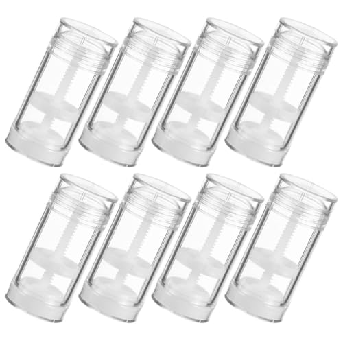 Adorainbow Botellas Rellenables de Plástico Transparentes 30 Ml, Pack de 8 Unidades Tubo Giratorio, Envases Vacíos para Desodorante Sólido, Perfume y Aceite Esencial, Ideales para Viajes