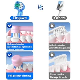 Spazzolini elettrici bambini 6-12 anni, spazzolino elettrico ricaricabile con timer, 3 modalità, impermeabile lPX7 con testina a 4 setole morbide (blu)