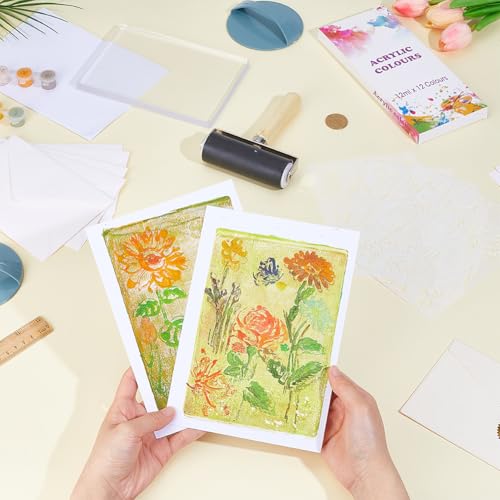 Kit de plaques impression gel complet avec outils d'art pour vos projets floraux