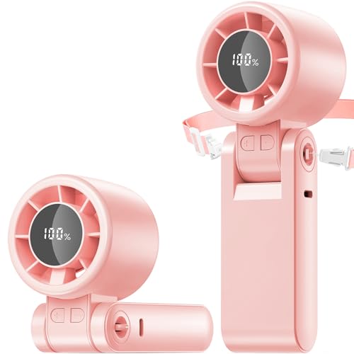 GrCill 4 in 1 Portable Turbo Handheld Fan [15000 RPM], 5200mAh Battery, 12H Runtime, 3-in-1 180°Foldable Personal Fan, Turbo Tech Cooling for Outdoor, Travel, Work, Makeup