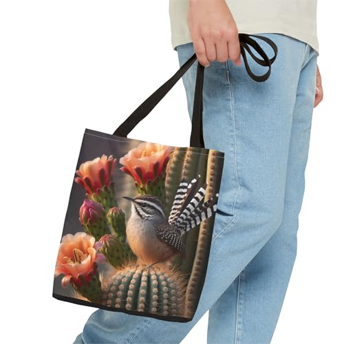 Arizona – Saguaro Blossom – Ringtail – Cactus Wren Premium Tote Bag with Reinforced Stitching3
