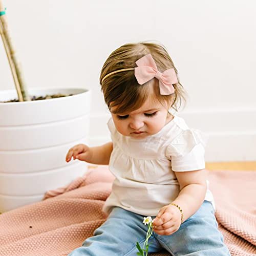 Mealah Baby Girls Elastic Nylon Headbands And Bows For Toddler Newborn Infant Hairbands Hair Accessories Pack Of 10 #TOP2