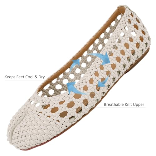 Image of VBDB Mesh Ballet Flats for Women Split Toe Tabi Flats Wide Width Mesh Flats Low Heel Casual Ballerina Comfortable 2026 Spring Summer Shoes