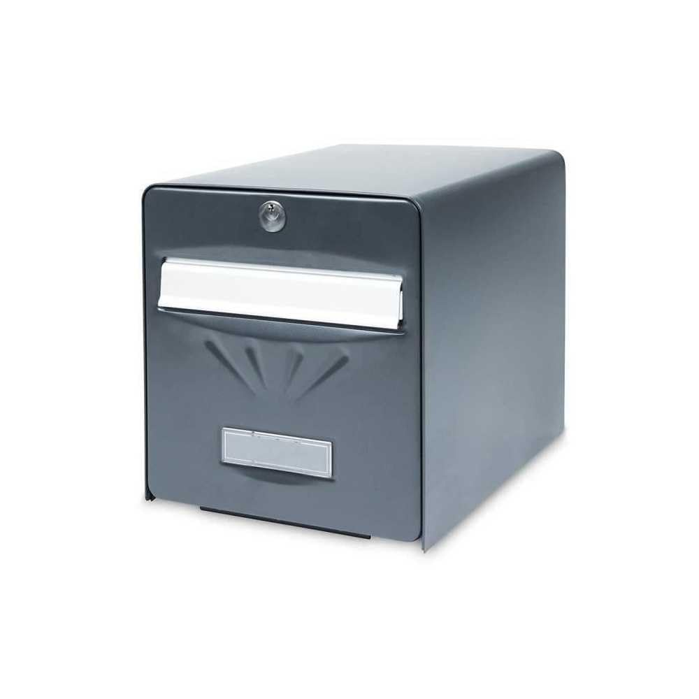 BURG-WÄCHTER Boîte aux Lettres Agréée La Poste, 2 Portes, 516 ANT BALnéaire, Anthracite, en Acier Galvanisé, Avec Porte à Ouverture Totale et Stop-Courrier (Porte bloquée à 120°)