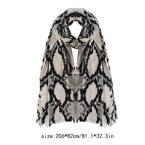 Sun Kea Women's Snakeskin Print Scarf Oversized Animal Pattern Wrap Shawl Winter Warm Neckerchief Blanket (Snakeskin new)2