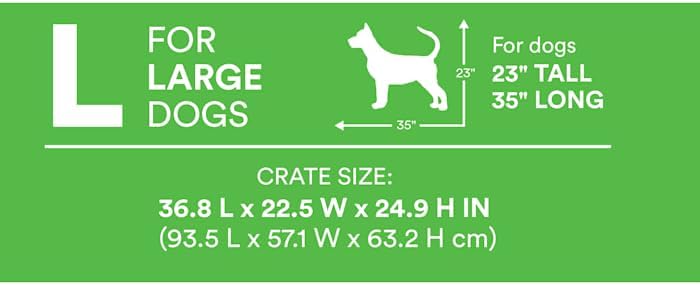 EveryYay by Petco 1-Door Dog Crate Large 36" L X 22.5" W X 24.9" H Black: No Handles