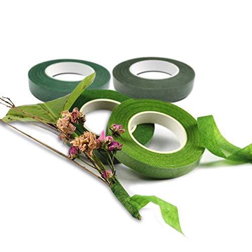 4 Pack, 1/2\" Wide Green Floral Tapes, findTop Floral Tapes for Bouquet Stem Wrapping and Floral Crafts- 30Yard/Roll