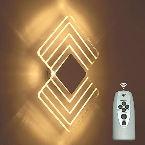 LONRISWAY LED Wall Lights, 5W Warm White 3000K Decorative Wall Lamp for Bedroom, Living Room, Remote Controlled, Kids Bedroom Home Decor Mood Lighting