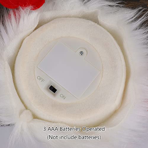 Juegoal 2 Pack Lighted Valentines Gnomes Decorations, 14.5 Inch Handmade Scandinavian Swedish Tomte, Light Up Elf Toy Holiday, Battery Operated Valentine Gift Tabletop Ornament