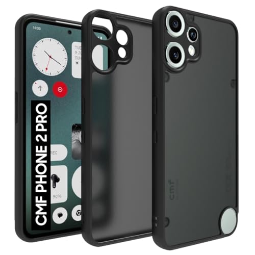 Image of RIGGEAR Shockproof Sleek Hybrid Armor Back Cover Case for CMF by Nothing Phone 2 Pro /CMF Phone 2 Pro 5G (Smoke Black Matte PC and Black TPU Bumper)