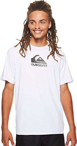 Quiksilver Men's Solid Streak Short Sleeve Rashguard Swim Shirt