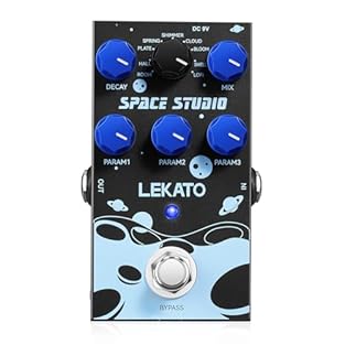 🎸9 Classic Reverb Effects ▶LEKATO Reverb Pedal features 9 built-in digital reverb types, including Room, Hall, Plate, Spring, Shimmer, Cloud, Bloom, Swell, Lofi. 🎸Extensive Parameter Customization ▶Beyond standard MIX and DECAY knobs, this guitar rev...