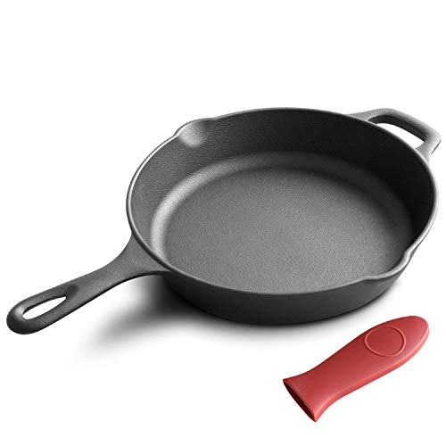 Pre-Seasoned Cast Iron Skillet (10-Inch), New Technique | More Rust-resistant | Easier Cleaning