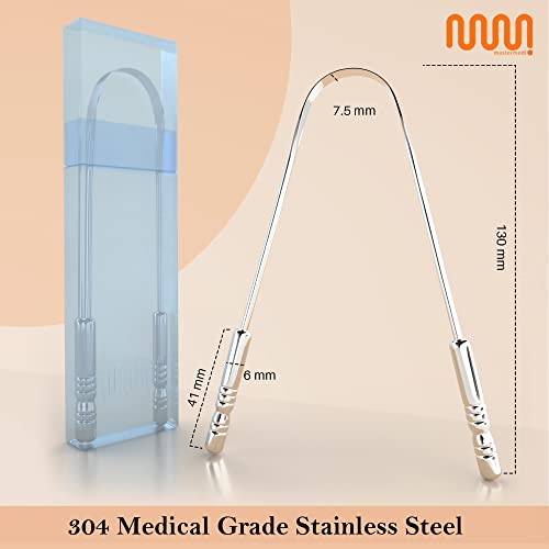MasterMedi Extra Comfort Mint Dental Floss, 50 M, 6 Pack and 1 pc Tongue Scraper with Travel Case Complete Oral Care