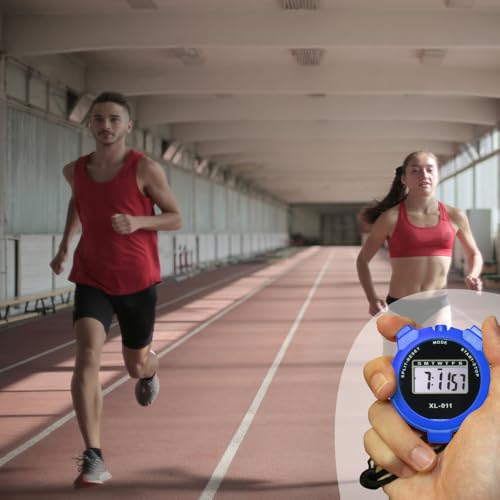 6 Packs Multi-Function Electronic Digital Sport Stopwatch Timer, Large Display with Date Time and Alarm Function, Sports Coaches Fitness Coaches and Referees NavyBlue