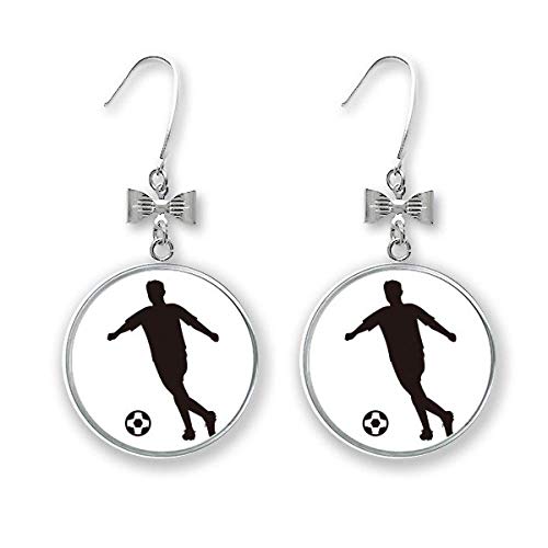 Boucles d'oreilles nœud silhouette de football pour soirées de match