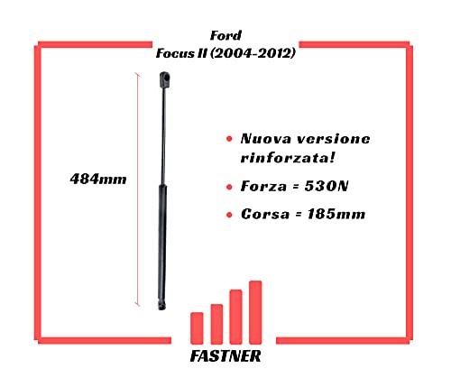Compatibile con Ford Coppia Ammortizzatori Molle a Gas Pistoni Pistoncini Portellone Bagagli Posteriori Focus II (2004-2012) 1321021, 1684312, 4M51-A406A10-AB, 8M51-A406A10-AB 8M51-A406A10-AC