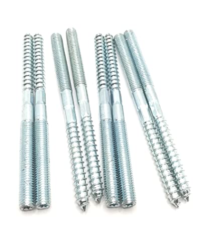 Image of Hanger Bolt M8x120 Silvery Double Headed Bolt Self-Tapping Screw with Hexagon for Furniture 8Pcs