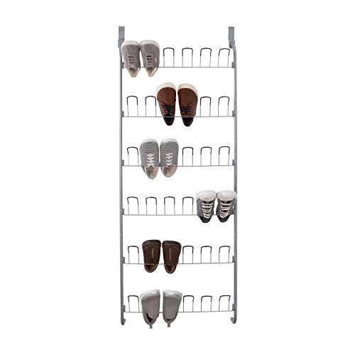Organize It All Over-The-Door 18 Pair Hanging Wire Shoe Rack, Silver #TOP1