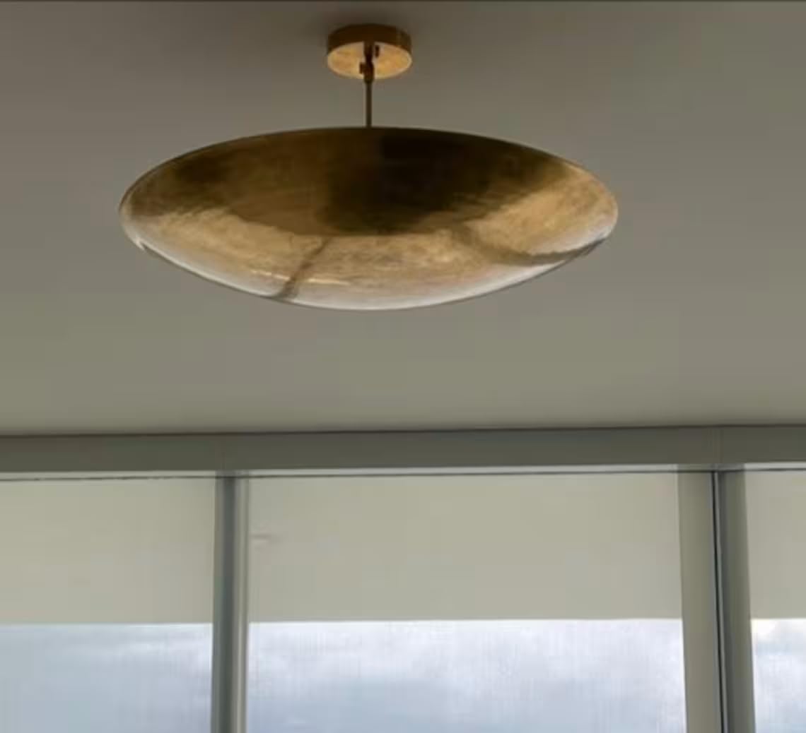 6 Light Elegant Ceiling Flushmount light Pendant Modern Raw Brass Mid Century Sconces Wall Fixture Chandelier Light Fixture for Kitchen Living Dining Room Restaurant (Raw Brass)