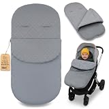 Saco Carrito Bebé Universal en Minky: 90x45 cm – Saco de Invierno forrado suave de Ajuste Universal – lavable a 30 grados en la lavadora para Bebé y Niño Oeko-Tex Gris Oscuro
