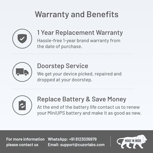 Image of Cuzor Mini UPS 12V Router UPS up to 2.5A | Up to 5 Hours Backup | 2x2900 mAh | WiFi UPS Power Backup | Mini ups for Router