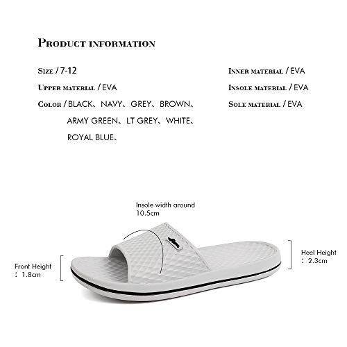 Image of FUNKYMONKEY Men's Shower Slides - Non Slip Quick Drying Sandals for Men - Lightweight Pool Beach Bathroom Slippers Indoor Outdoor