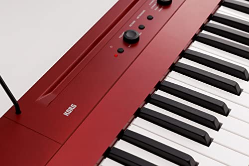 Korg – Liano L1 – Tragbares Digitalpiano mit Hochwertiger Soft-Touch-Tastatur – Metallisches Rot