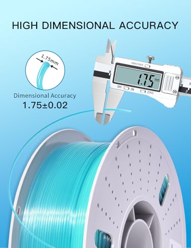 Image of PINBALL PETG Rainbow Clear 3D Printer Filament 1.75mm, Multicolor Translucent PETG Filament, Accuracy + /- 0.02 mm, 1kg Spool (2.2lbs), Glass Blue