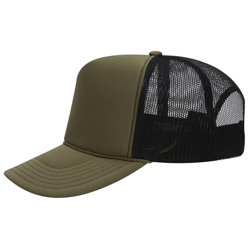 Image of OTTO Polyester Foam Front 5 Panel High Crown Mesh Back Trucker Hats in 97, Bulk, Wholesale