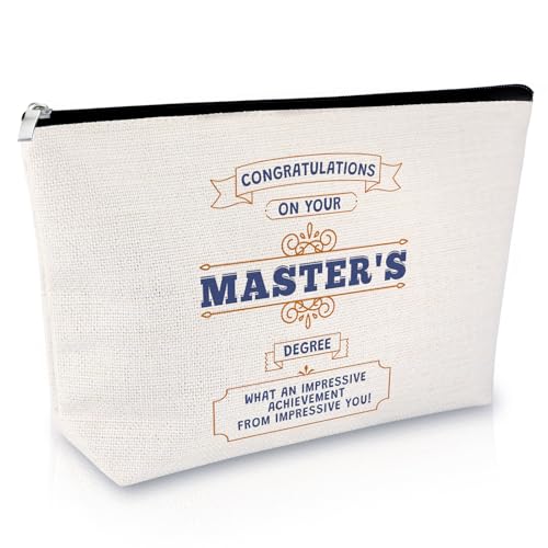 Sfodiary Masters Degree Graduation Gift Masters Degree Makeup Bag College University Graduation Gifts for Daughter Her Nurse Niece Friends Cosmetic Bag Zipper Travel Toiletry Pouch