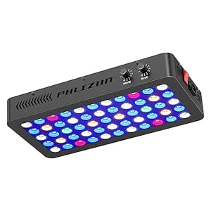 Phlizon 165W Dimmable Full Spectrum Aquarium LED Light Daisy Chain Funciton Fish Tank Light LED Reef Decoration Light for Saltwater Freshwater Fish Coral Reef (16″x8″x2.4″)