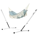 LA SIESTA® Bossanova Bio-Baumwoll Hängematte & Stahlgestell - Indoor Outdoor Hängematte für 2...