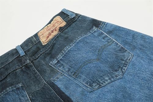 Men Vintage Streetwear Y2K Wide Leg Jean Trouser Baggy Denim Pants4