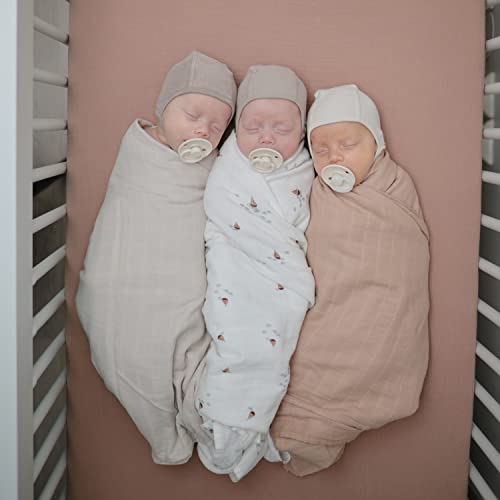 Image of mushie Muslin Baby Swaddle Blanket | 100% Organic Cotton (Pale Taupe)