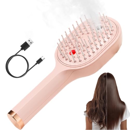 Cepillo electrico autolimpiante con base de aire para alisar y desenredar cabello grueso