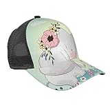 NHGFVT Steam Train Baseball Cap für Damen und Herren Verstellbare Outdoor Snapback Hut Gebogene Krempe Mesh Baseball Cap, Elefant und Kaninchen, One size