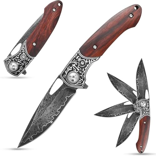 Generisch VG10 Damast Klappmesser mit Holzgriff