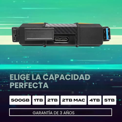 Disco Duro Externo ADATA HD710 Pro 1TB Amarillo USB 3.2 Resistente IP68 3
