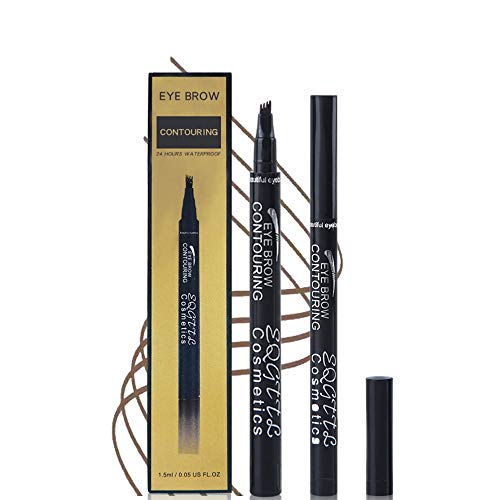 tattoo eyebrow pencil pen,Waterproof Microblading with a Micro Fork Tip Applicator Creates Natural Looking Effortlessly (Brown/Chestnut)