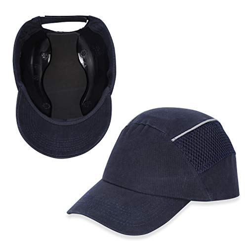JoyUtoy Navy Blue Safety Bump Cap Baseball Cap Style Hard Hat Lightweight and Breathable Bump Hat Head Protection Tech Cap for Men Women