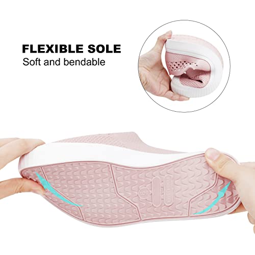 Dodow Womens Water Clogs Mens Garden Clogs Slip On Summer Beach Shoes Unisex Quick Drying Sandals 7 Women/6 Men Pink #TOP3