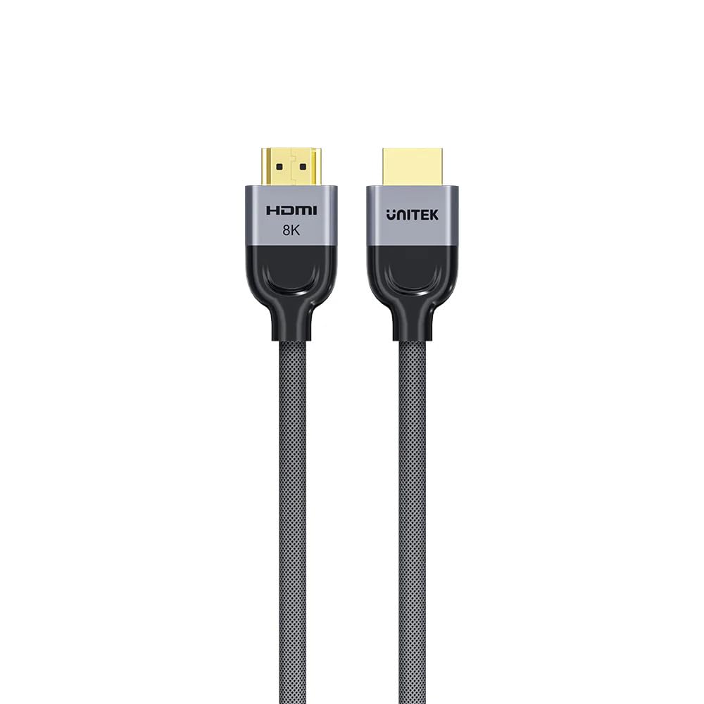 UNITEK 8K Örgülü Naylon HDMI Kablosu, 1M, Yüksek Hızlı, 8K@60Hz Çözünürlük Desteği, ARC Uyumlu, Evrensel Cihaz Desteği