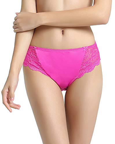 Femme Culotte, Slip de Dentelle, Sexy Hipster Panty en Microfibre, Taille Mid Bright Rose XL Cover