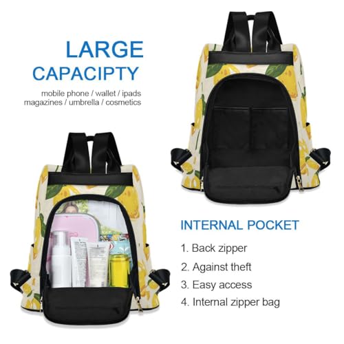 Image of ALAZA Yellow Lemon Trips Hiking Camping Rucksack Pack for Women