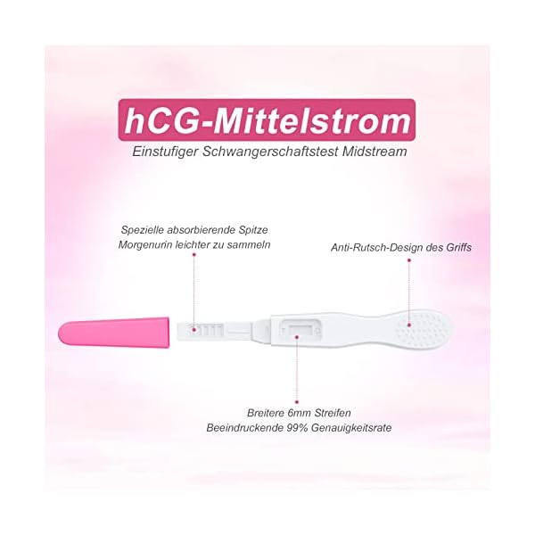 MOMMED 5 X Schwangerschaftstest, Einzeln versiegelte Verpackung Frühschwangerschaftstest, HCG Test Empfindlichkeit von… – Bild 3