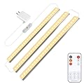 maylit Under Cabinet Lights Plug in, 3 Pcs 12 Inch Ultra Thin Under Cabinet Lighting, Super Bright Warm White Under Counter Lights for Kitchen, Dimmable Light for Cabinet, Counter, Workbench, Desk