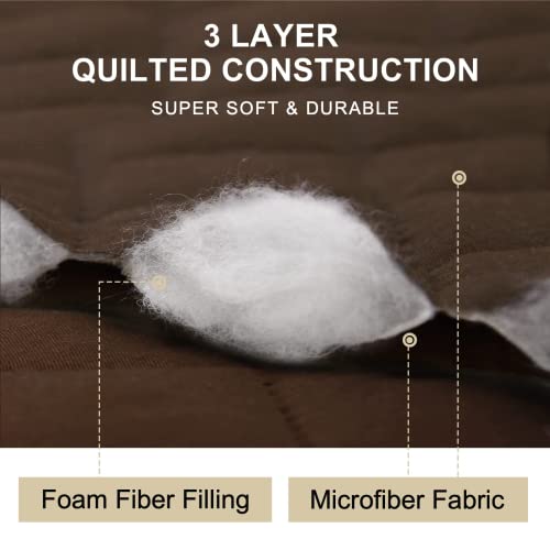 Housse de causeuse réversible chocolat et beige lavable de 137 cm - 5