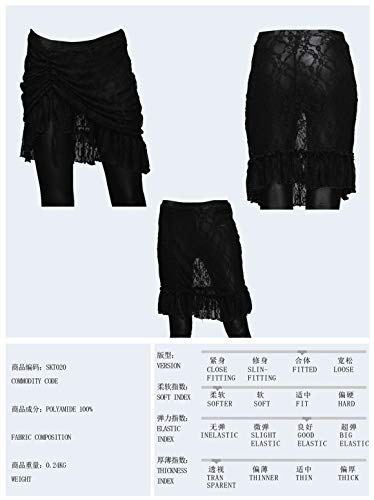 Vestido gótico de tul para mujer con corte irregular negro talla L 5